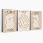 Set of 3 Matisse Minimal Beige Cutouts Canvas Prints | Artze Wall Art