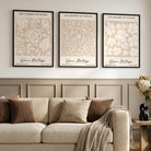 Set of 3 Floral Matisse Roses in Beige Art Prints in Black Frames | Artze UK
