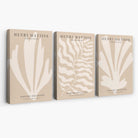 Set of 3 Matisse Botanical in Warm Beige Canvas Prints | Artze Wall Art