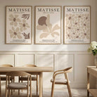 Matisse Florals Set of 3 Beige Art Prints in White Frames | Artze UK