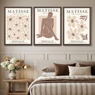 Matisse Florals Fashion Set of 3 Beige Art Prints in Black Frames | Artze UK