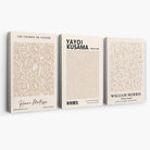 Set of 3 Matisse Morris Kusama Beige Floral Canvas Prints | Artze Wall Art