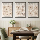 Set of 3 Floral Warm Minimalist Art Prints in Black Frames | Artze UK