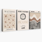 Set of 3 Picasso Matisse Bauhaus Modern Beige Canvas Prints | Artze Wall Art
