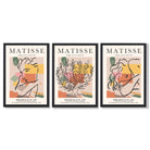 Matisse Boho Set of 3 Colourful Still Life Art Prints in Black Frames | Artze UK