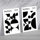 Bauhaus Black and White Mid Century Set of 2 Art Prints