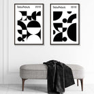 Set of 2 Bauhaus Black and White Mid Century Modern Prints | Artze Wall Art UK