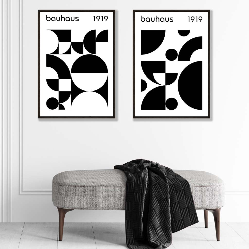 Bauhaus Black and White Mid Century Posters | Artze Wall Art UK