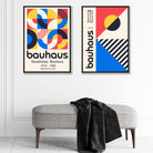 Bauhaus Red and Blue Mid Century Posters | Artze Wall Art UK