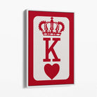 King of Hearts Canvas Art Print with White Float Frame