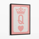 Queen of Hearts Canvas Art Print with Black Float Frame