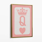 Queen of Hearts Canvas Art Print with Gold Float Frame