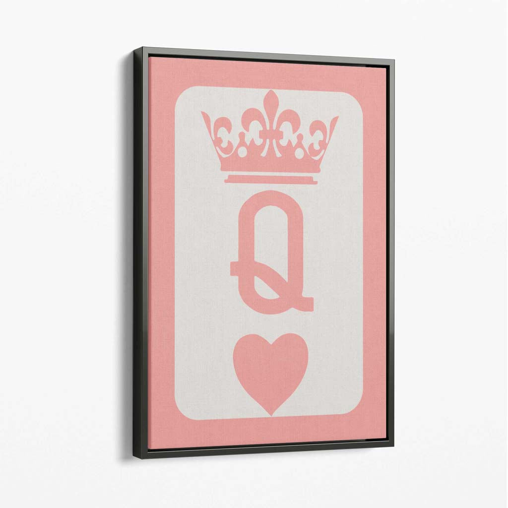 Queen of Hearts Canvas Art Print with Grey Float Frame