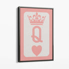 Queen of Hearts Canvas Art Print with Grey Float Frame