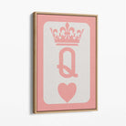 Queen of Hearts Canvas Art Print with Oak Float Frame