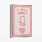 Queen of Hearts Canvas Art Print with White Float Frame