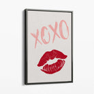 XOXO Lips Canvas Art Print with Grey Float Frame