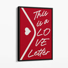 Love Letter Canvas Art Print with Black Float Frame