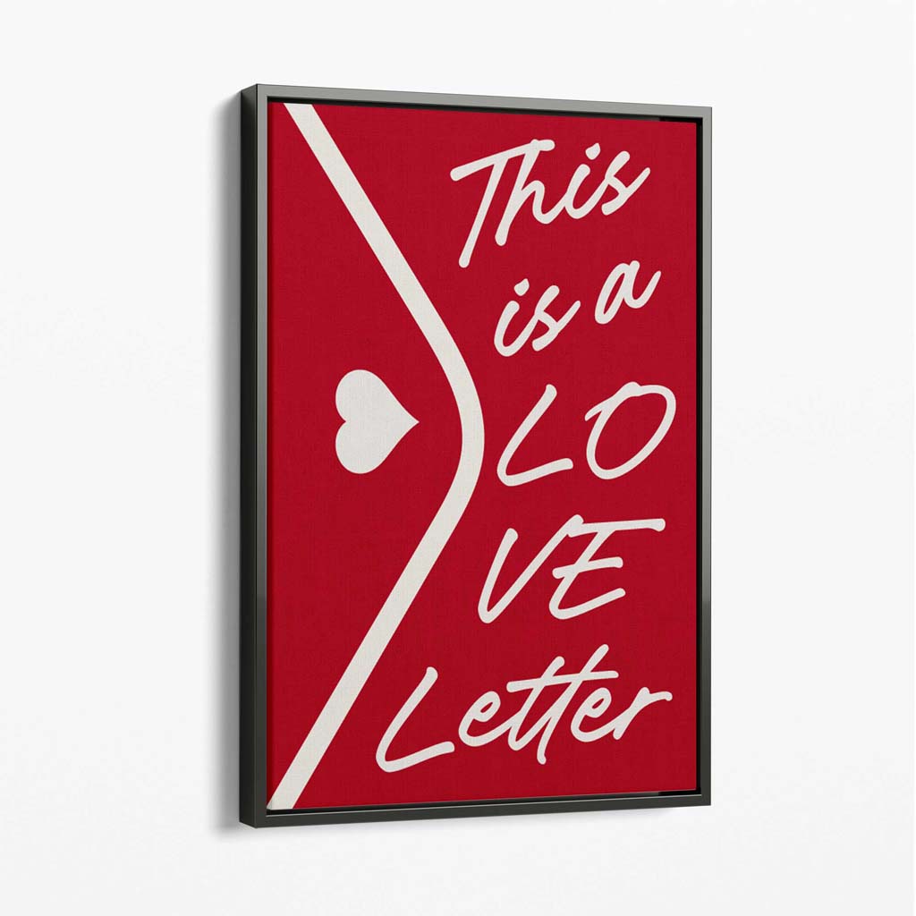 Love Letter Canvas Art Print with Grey Float Frame