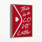 Love Letter Canvas Art Print with Oak Float Frame