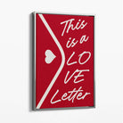 Love Letter Canvas Art Print with Silver Float Frame