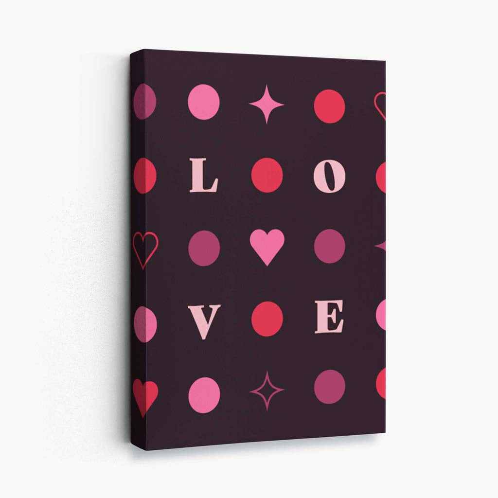 LOVE Hearts and Stars Canvas Art Print