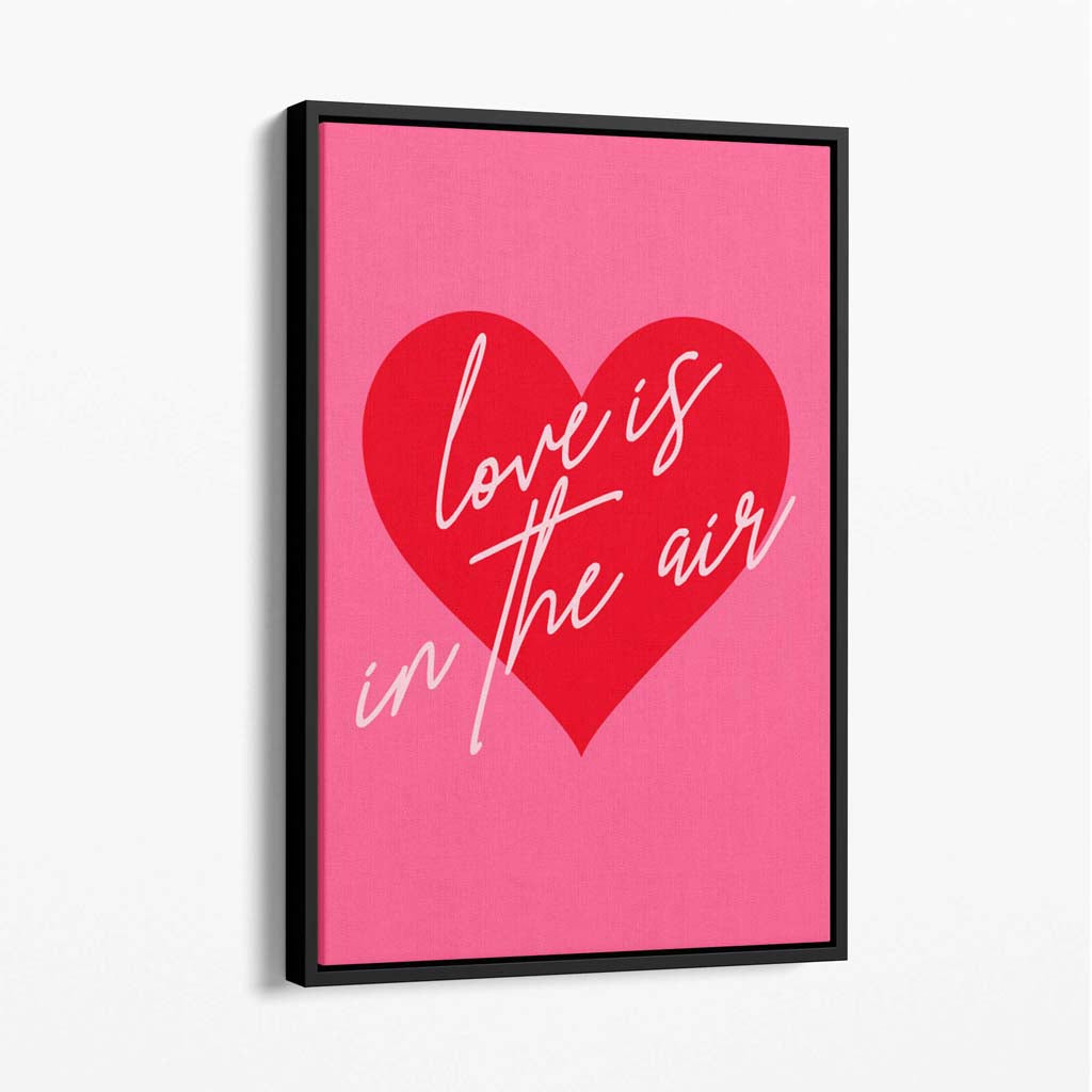 Love is in the Air Canvas Art Print with Black Float Frame