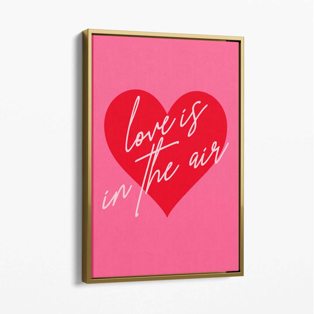 Love is in the Air Canvas Art Print with Gold Float Frame