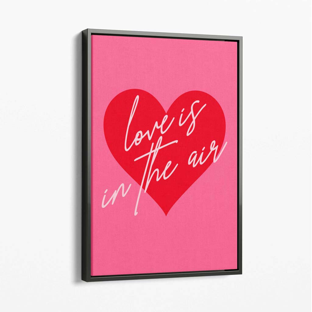 Love is in the Air Canvas Art Print with Grey Float Frame