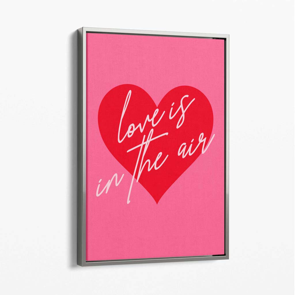 Love is in the Air Canvas Art Print with Silver Float Frame