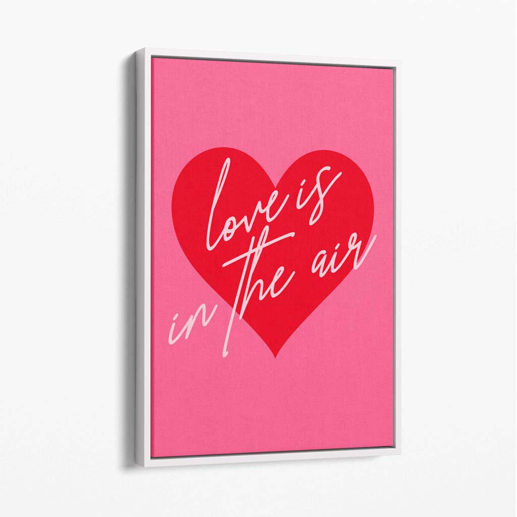 Love is in the Air Canvas Art Print with White Float Frame