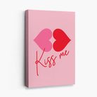 Kiss Me Heart Lips Canvas Art Print