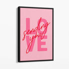 Sending You Love Canvas Art Print with Black Float Frame