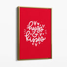 Hugs and Kisses Canvas Art Print with Gold Float Frame