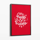 Hugs and Kisses Canvas Art Print with Grey Float Frame