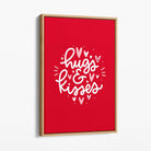 Hugs and Kisses Canvas Art Print with Oak Float Frame