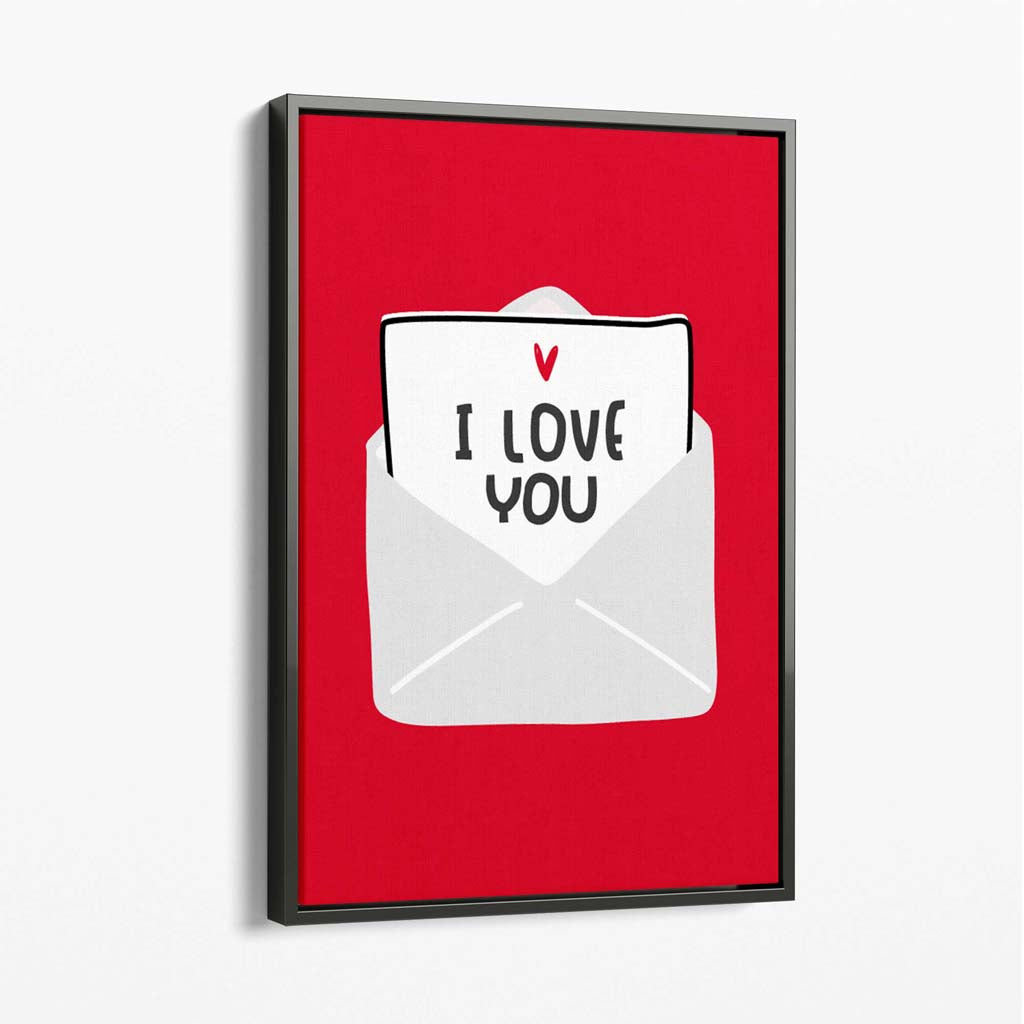 Love Letter Canvas Art Print with Grey Float Frame