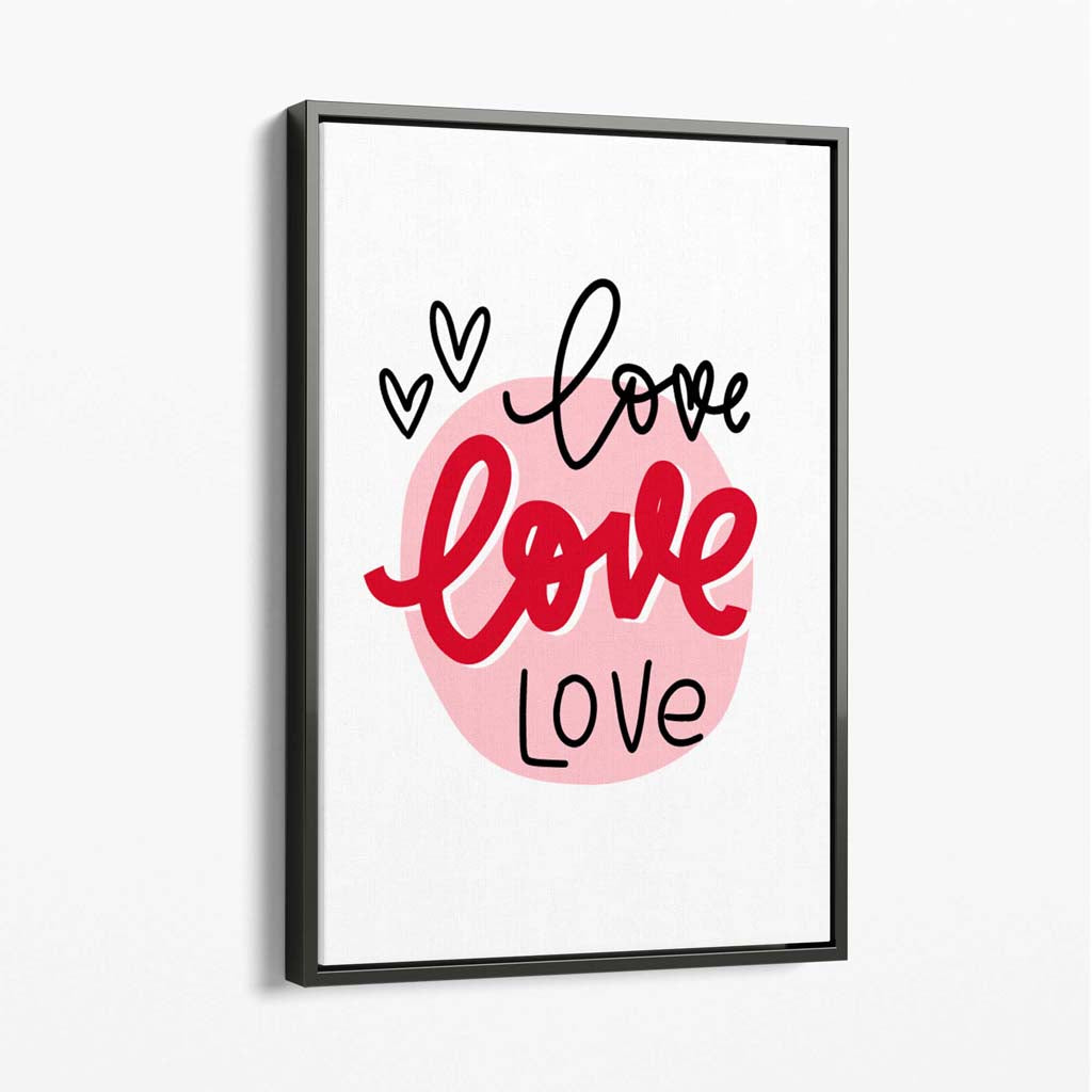 Circle of Love Canvas Art Print with Grey Float Frame