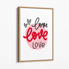 Circle of Love Canvas Art Print with Oak Float Frame