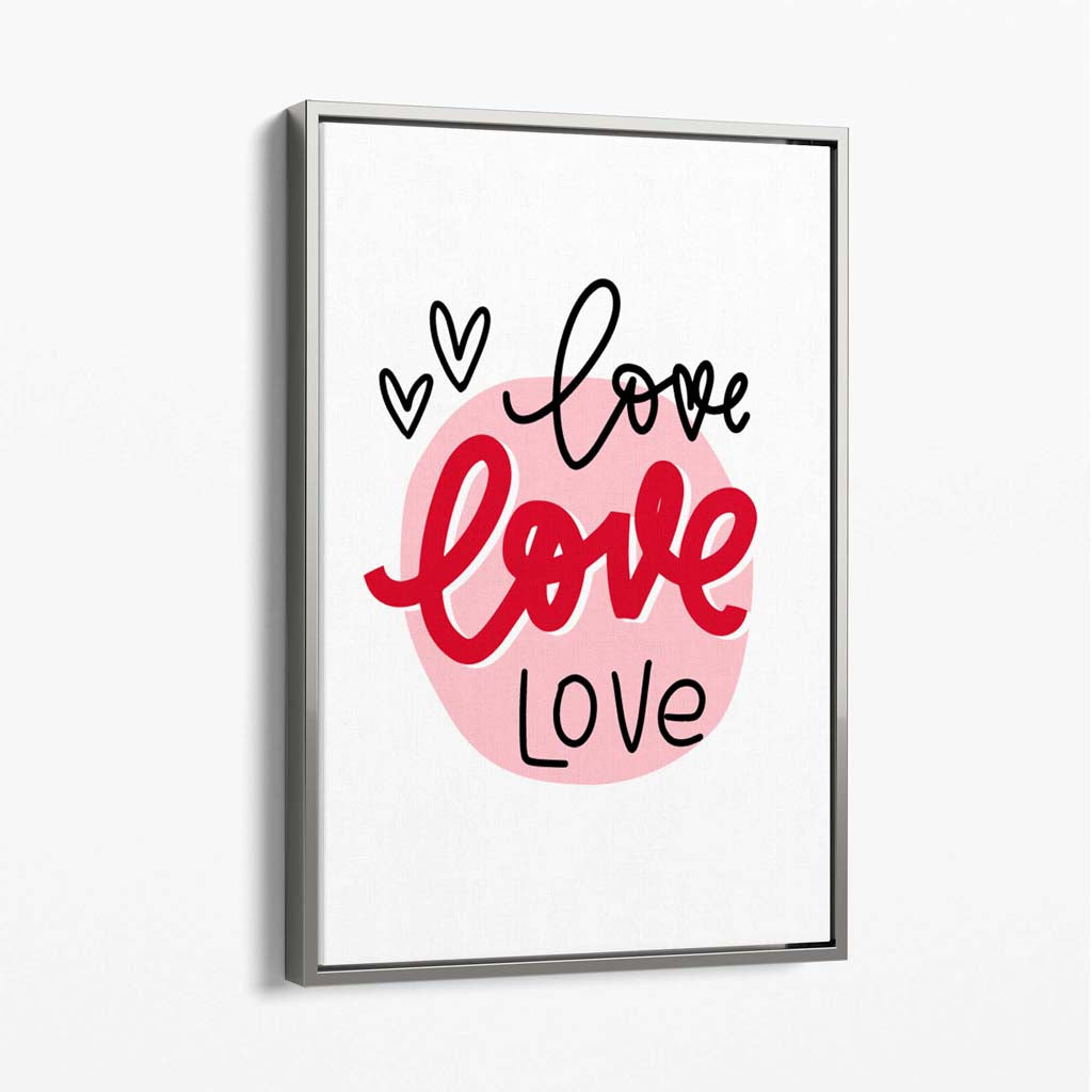 Circle of Love Canvas Art Print with Silver Float Frame