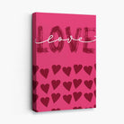 Love with Hearts Pink Canvas Art Print