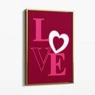 Love Quote Heart Canvas Art Print with Gold Float Frame