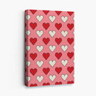 Retro Patterned Hearts Canvas Art Print