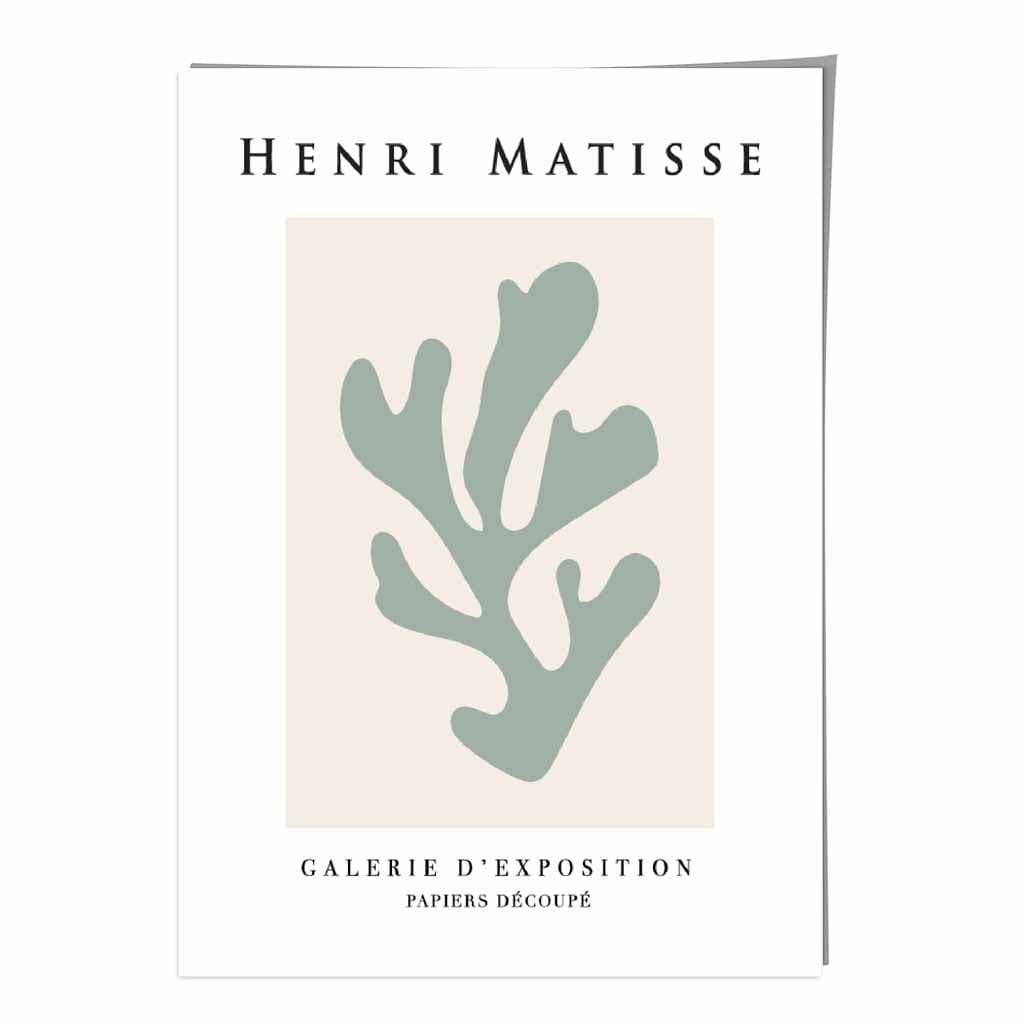 Mid Century Modern Matisse Galerie Floral Poster No 3 in Green