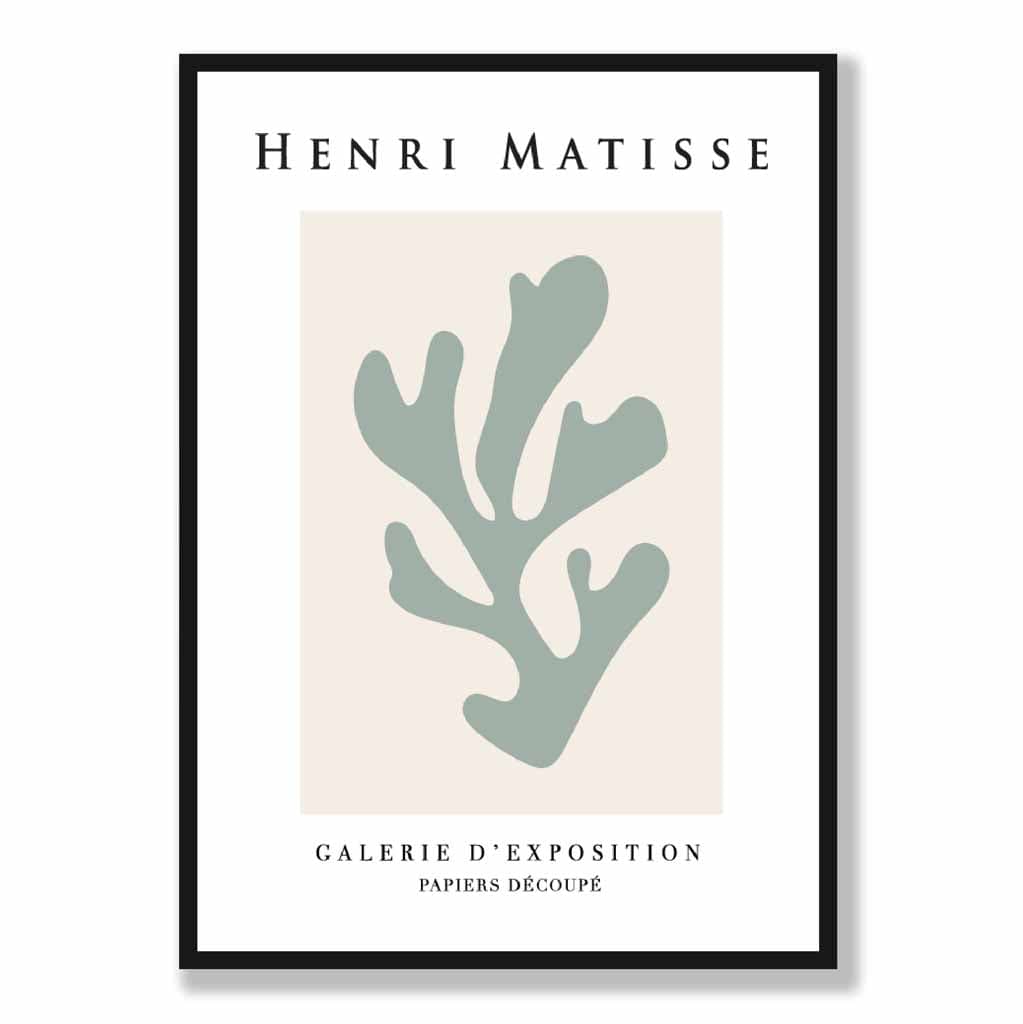 Mid Century Modern Matisse Galerie Floral Poster No 3 in Green