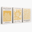 Set of 3 Matisse & William Morris Floral in Yellow Canvas Prints | Artze Wall Art
