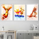Set of 3 WINNIE the POOH Watercolour Art Prints Tigger Eeyore Piglet Collection Nursery Pictures Posters Artwork