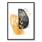 Abstract Yellow and Black Botanical No 2 Art Print