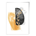 Abstract Yellow and Black Botanical No 2 Art Print