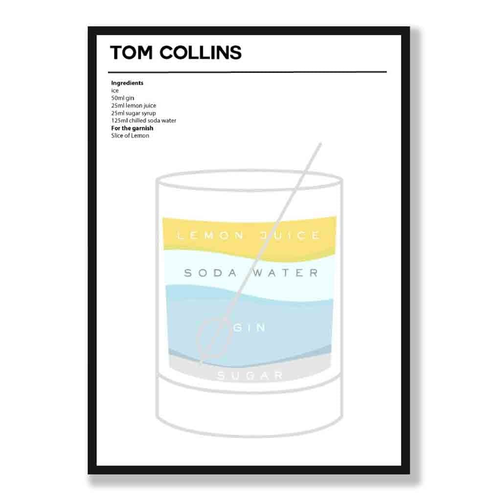 Tom Collins - Minimal Cocktail Poster